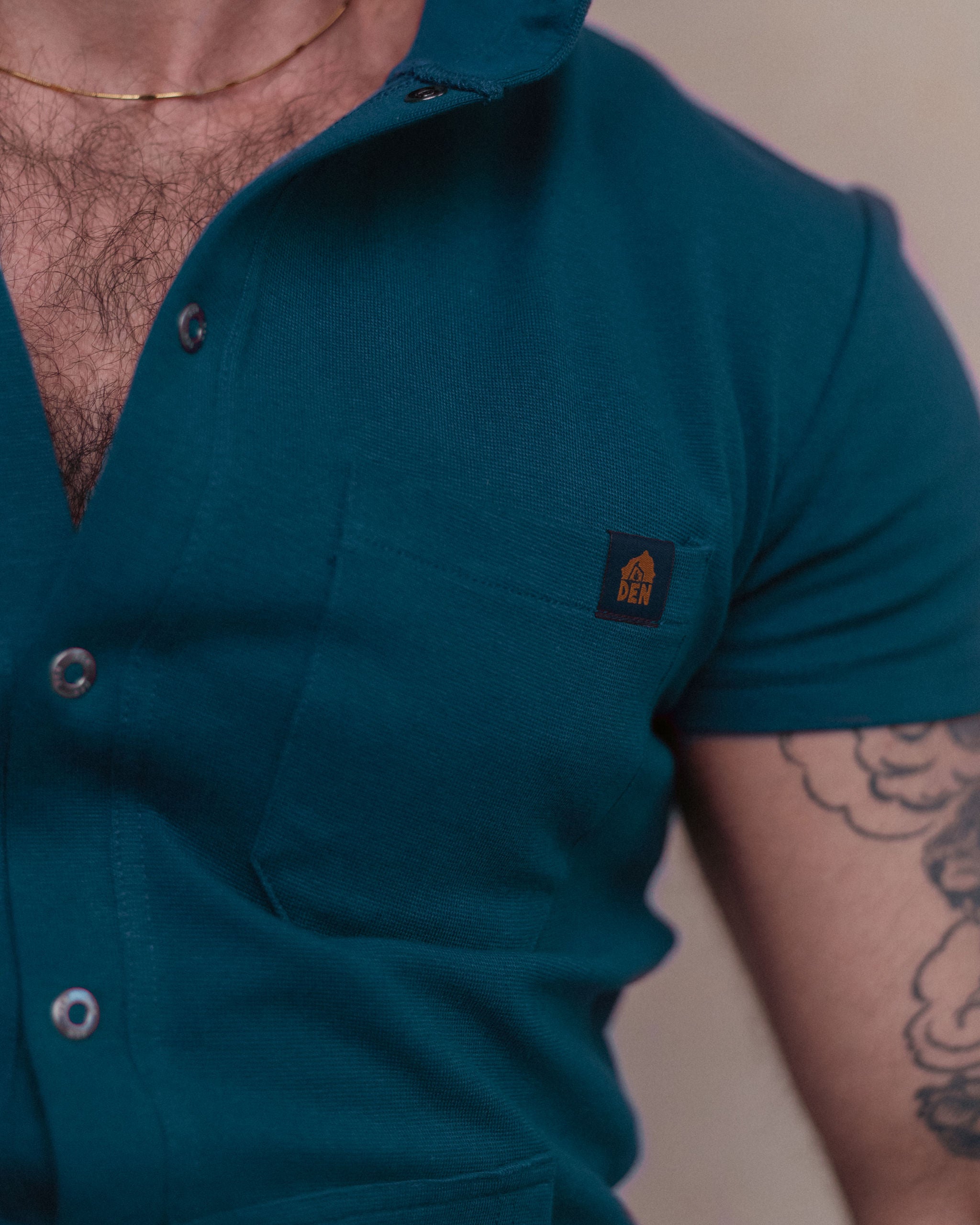 Short Sleeve Hooded Union Suit - Teal – Den Loungewear